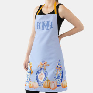 Fall Pumpkin Chinoiserie Ginger Jar Apron
