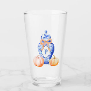 Fall Pumpkin   Chinoiserie Ginger Jar Monogram Glass