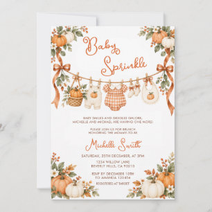 Fall Pumpkin Clothesline Baby Sprinkle  Invitation