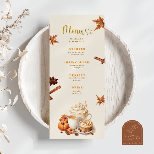 Fall Pumpkin Coffee Brewing Flat Menu (Creator Uploaded)