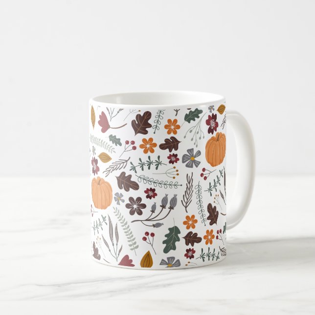 Fall pumpkin contemporary graphic pattern coffee mug (Front Right)