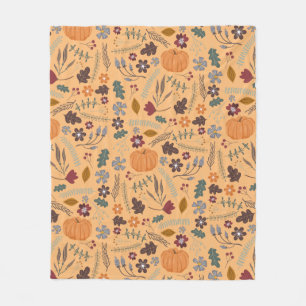 Fall pumpkin contemporary graphic pattern fleece b