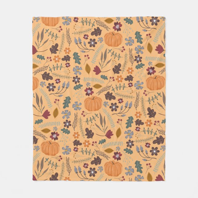 Fall pumpkin contemporary graphic pattern fleece b (Front)