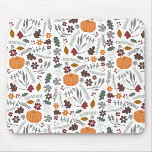 Fall pumpkin contemporary graphic pattern mouse pad
