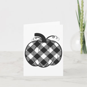 Fall Pumpkin Cute Thanksgiving Autumn Buffalo Plai Card