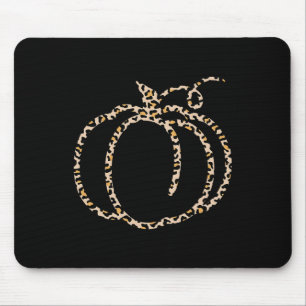 Fall Pumpkin Cute Thanksgiving Autumn Leopard Pump Mouse Pad
