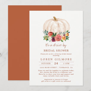 Fall Pumpkin Drive By Bridal Shower Invitation