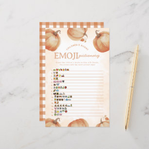 Fall Pumpkin Emoji Pictionary Baby Shower Game