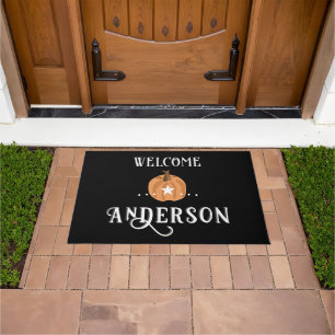 Fall Pumpkin Family Name Welcome Mat