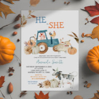 Fall Pumpkin Farm Animal Gender Reveal Invite