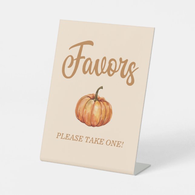 Fall Pumpkin Favour Pedestal Sign (Front)