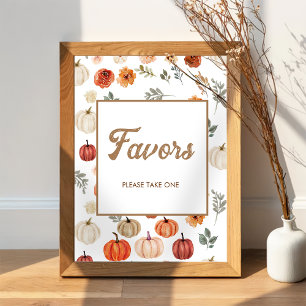 Fall Pumpkin Favours Baby Shower Poster