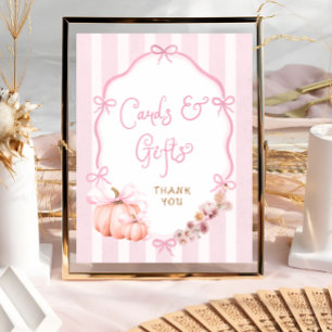 Fall Pumpkin Floral Baby Shower Cards and Gifts Poster