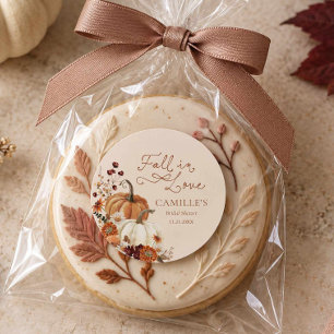 Fall Pumpkin Floral Bridal Shower Favour Sticker