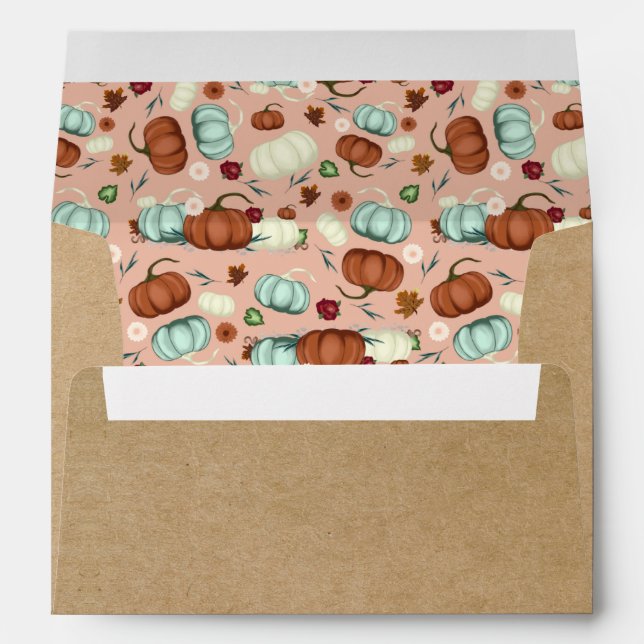 Fall Pumpkin Floral Envelope (Back (Bottom))