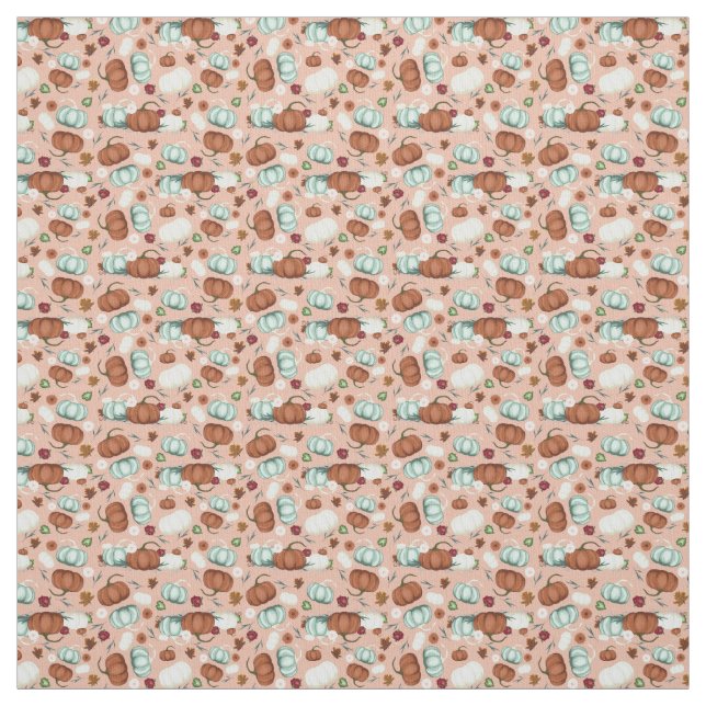 Fall Pumpkin Floral Fabric (Swatch)