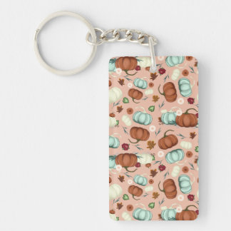 Fall Pumpkin Floral Keychain