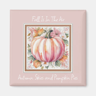 Fall Pumpkin Floral Magnet