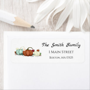 Fall Pumpkin Floral Return Address Labels