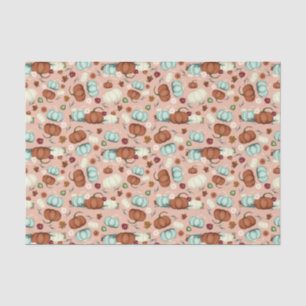 Fall Pumpkin Floral Tissue Paper