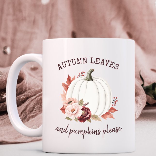 Fall Pumpkin Floral Watercolor Coffee Mug (Creator Uploaded)