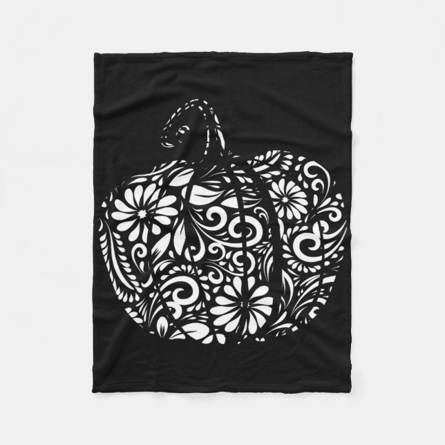 Fall Pumpkin For Halloween Funny Thanksgiving For  Fleece Blanket (Front)