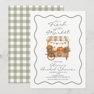 Fall pumpkin Fresh off the Market Bridal Shower Invitation