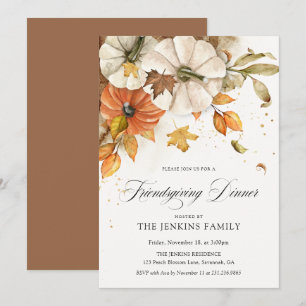 Fall Pumpkin Friendsgiving Dinner Invitation