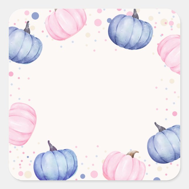 Fall Pumpkin Gender Reveal Stickers Pink Blue (Devant)