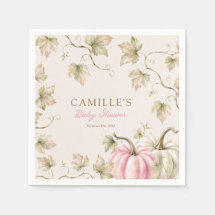 Fall Pumpkin Girl Baby Shower Napkin