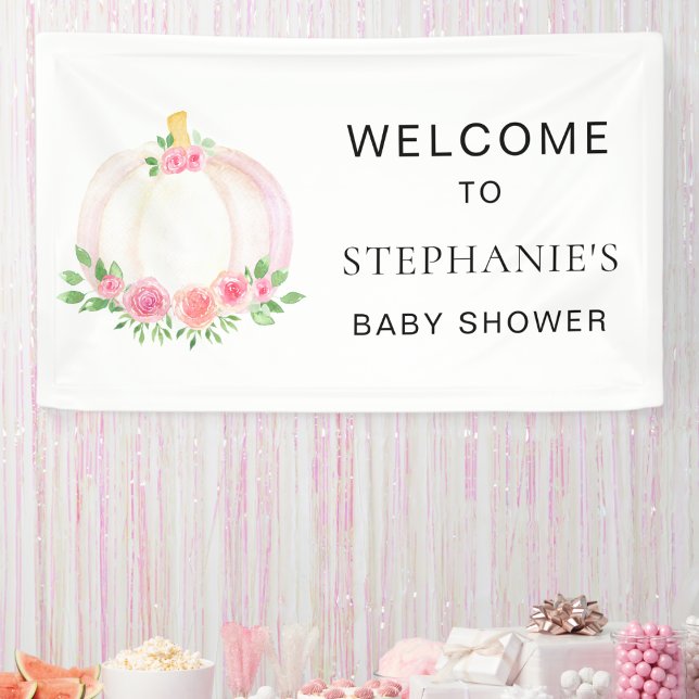 Fall Pumpkin Girl's Baby Shower Welcome Banner (Creator Uploaded)