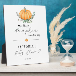 Fall Pumpkin Greenery Baby Shower Welcome Plaque
