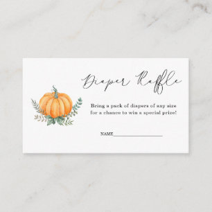 Fall Pumpkin Greenery Diaper Raffle Baby Shower  Enclosure Card