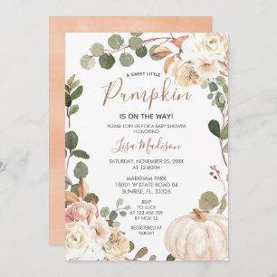 Fall Pumpkin Greenery is on the Way Baby Shower I Invitation