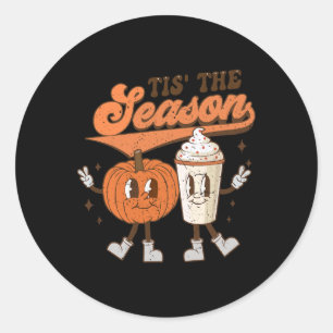 Fall Pumpkin Halloween Costume Tis The Season To B Classic Round Sticker