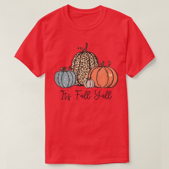 Fall Pumpkin Halloween Party Tee, Cute Fall  T-Shirt (Design Front)