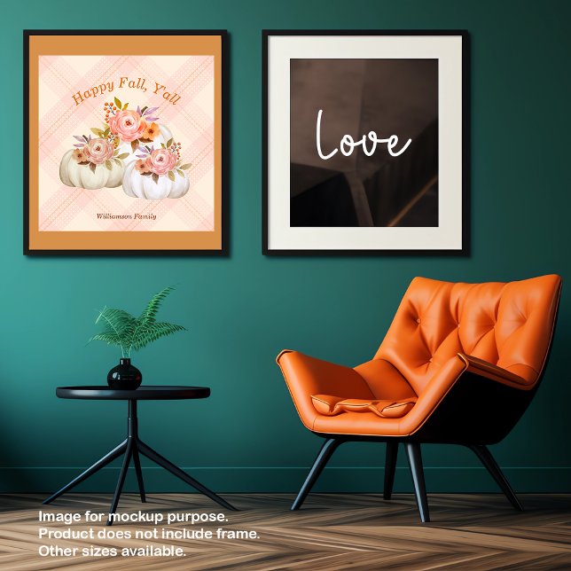 Fall Pumpkin Harvest Pink Thanksgiving Customize Poster (Creator Uploaded)