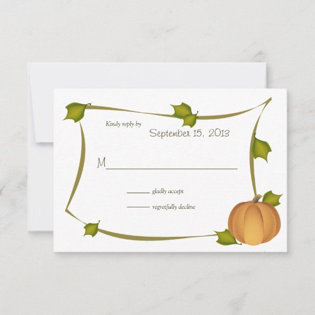 Fall Pumpkin Harvest Response Card (Front)
