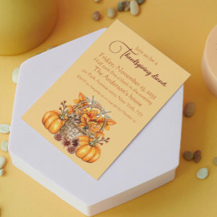 Fall Pumpkin Harvest Thanksgiving Dinner Holiday Postcard