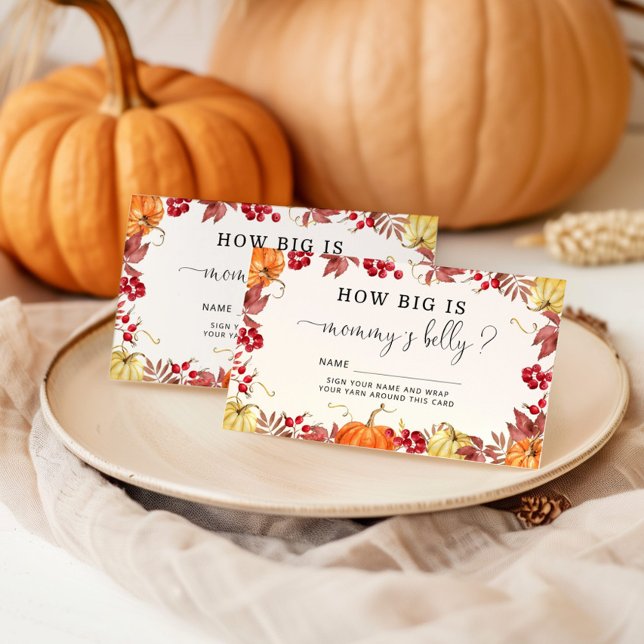 Fall pumpkin how big mommy's belly enclosure card (Creator Uploaded)