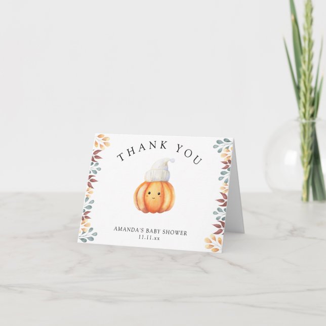 Fall pumpkin in hat - thank you (Front)