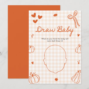 Fall Pumpkin Italian Baby Shower Draw Baby Game Invitation