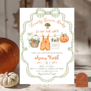 Fall Pumpkin Locally Grown Baby Shower Invitation