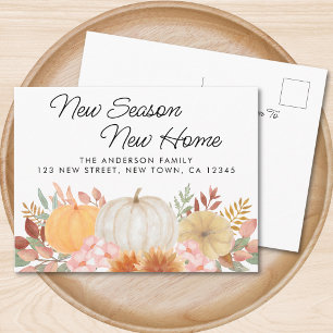 Fall Pumpkin Moving  Announcement Postcard