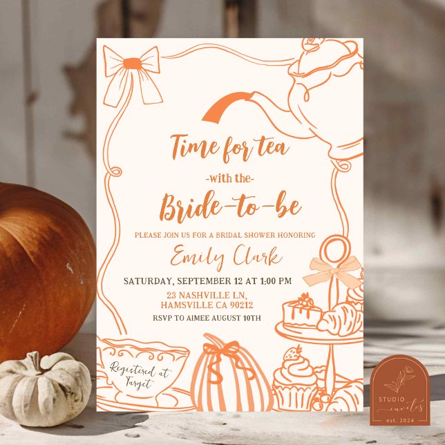 Fall Pumpkin Orange Scribble Hand Drawn After Invitation (Creator Uploaded)