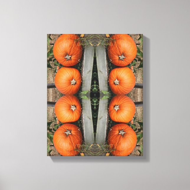 Fall Pumpkin Pair Abstract Canvas Print (Front)