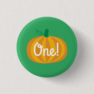 Fall Pumpkin Patch 1st Birthday Party Theme 1 Inch Round Button