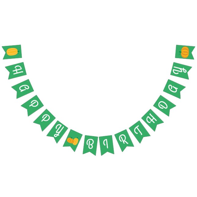 Fall Pumpkin Patch 1st Birthday Party Theme Bunting Flags (All)