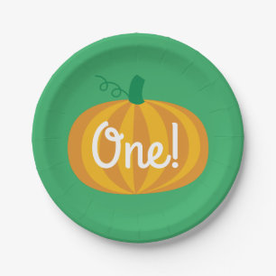 Fall Pumpkin Patch 1st Birthday Party Theme Paper Plate