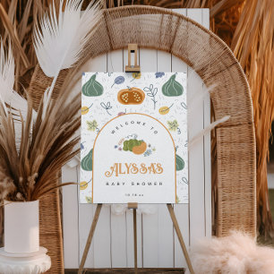 Fall Pumpkin Patch Baby Shower Welcome Poster